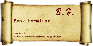 Bank Hermiusz névjegykártya